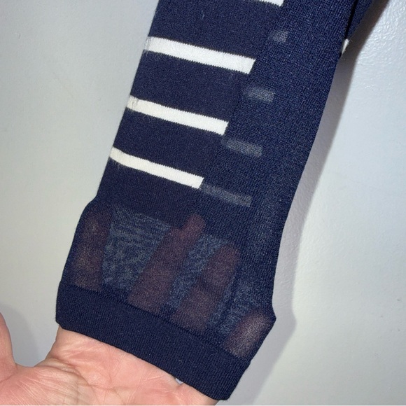 lafayette 148 Navy White Stripe Boat Neck Knit Top Nautical XL - Picture 5 of 6